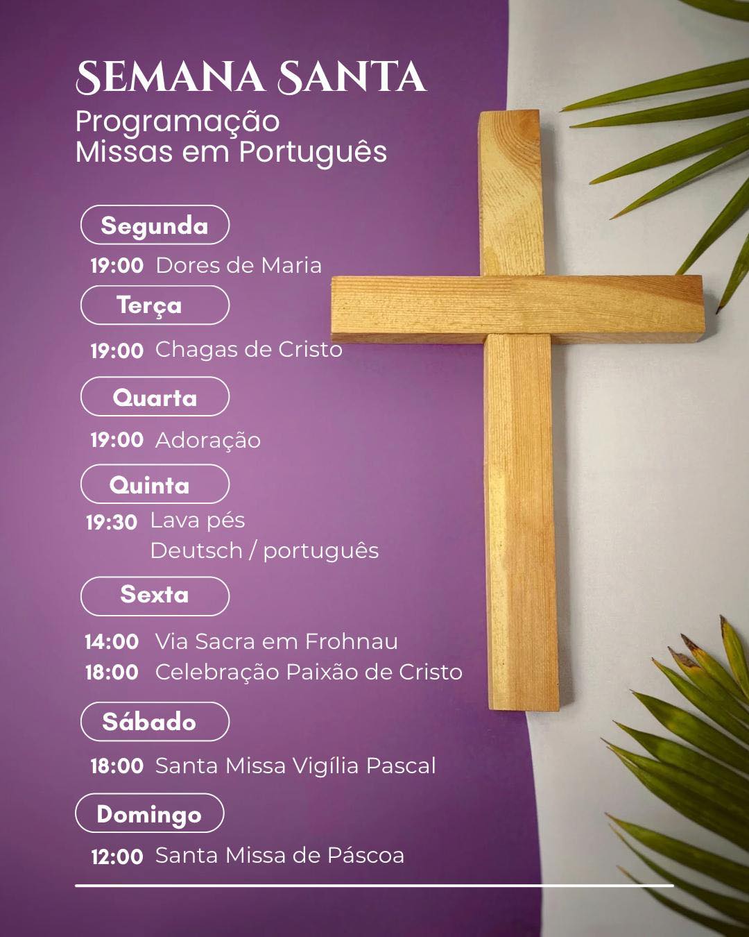 Programação da Semana Santa